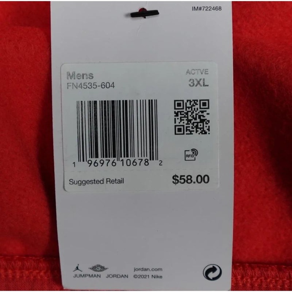 Jordan Flight Fleece Shorts Standard Fit Red FN4535-604 3XL - Picture 8 of 12